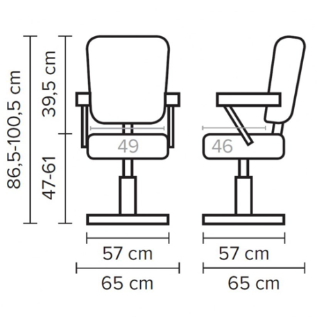 Καρέκλα κομμωτηρίου Hairway Iron