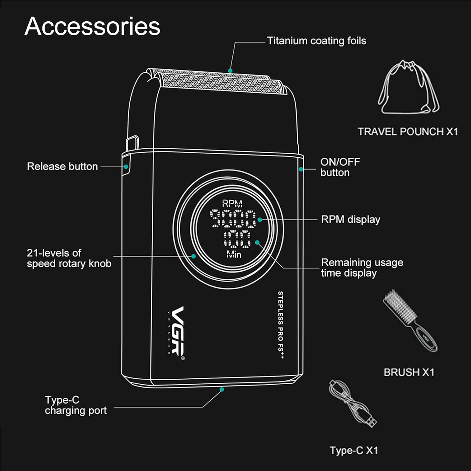 Ξυριστική μηχανή Shaver VGR-377 - Image 4